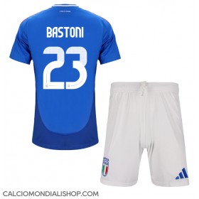Maglie da calcio Italia Alessandro Bastoni #23 Prima Maglia Bambino Europei 2024 Manica Corta (+ Pantaloni corti)